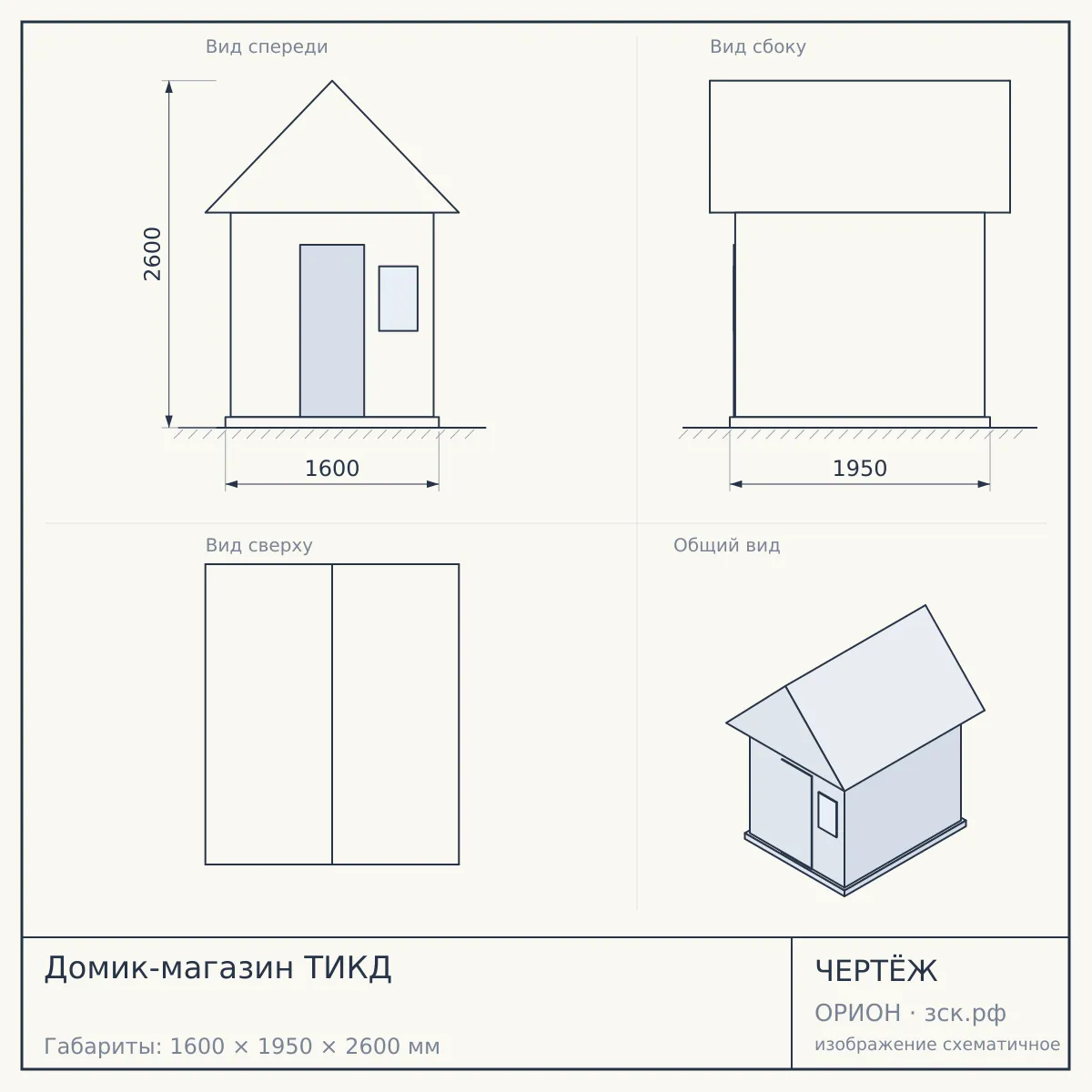 Домик-магазин ТИКД — чертёж